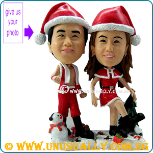 Fully Personalized 3D Sexy Lovely Christmas Couple Figurines